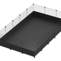 Cage pour animaux de compagnie 3x5 avec plateau en plastique pour cochons d'Inde, hérissons, lapins - Design classique de luxe pour cages C&C