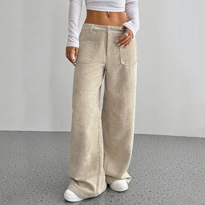<span class=keywords><strong>Pantalon</strong></span> large <span class=keywords><strong>en</strong></span> velours côtelé Vêtements décontractés Poches avant et arrière Coupe ample Couleur unie Style de banlieue europé<span class=keywords><strong>en</strong></span> et américain - Product Image 2