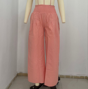 <span class=keywords><strong>Pantalon</strong></span> décontracté pour <span class=keywords><strong>femme</strong></span>, style décontracté, en coton, <span class=keywords><strong>taille</strong></span> mi-haute, <span class=keywords><strong>pantalon</strong></span> large pour le printemps et l'été - Product Image 1