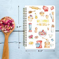 Cahier de livre de recettes de conception populaire Journal de livre de cuisine vierge avec reliure en spirale A5 B5 tailles cadeau de fête des mères