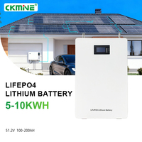 Batería LiFePO4 CKMINE de 5.12kWh, 51.2V, 100Ah, con Pantalla LCD, Celdas de Grado A, BMS con MSDS UN38.3 para Sistema de Almacenamiento de Energía Solar Doméstico