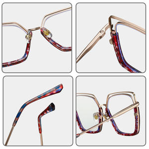 Monture de lunettes en métal TR90 87317, rectangulaire, monture intégrale, protection anti-lumière bleue, lunettes unisexes - Product Image 1