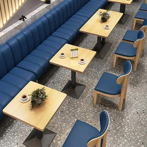 Juegos modernos de restaurante de madera maciza comida rápida Snack <span class=keywords><strong>Bar</strong></span> Mesa silla combinación para postre té de <span class=keywords><strong>la</strong></span> leche olla caliente cocina japonesa - Product Image 4