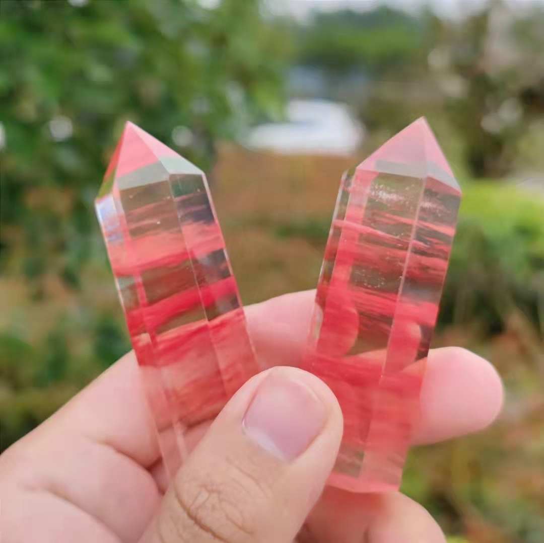 Varita de cristal de fusión roja de cristal de alta calidad, punto para regalo y decoración, venta al por mayor