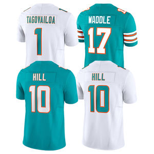 Maglie da Football Maschili di Miami 10 Tyreek Hill 1 Tua Tagovailoa 17 Jaylen Waddle 13 Dan Marino Maglia da Gioco Personalizzabile - Product Image 6