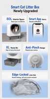 Bac à litière pour chat à nettoyage automatique 80L Extra Large Contrôle intelligent par application pour chats de 1 à 10 kg