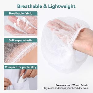 Gorro desechable médico no tejido tipo bouffant con doble elástico para cirujanos, médicos y enfermeras - Product Image 5