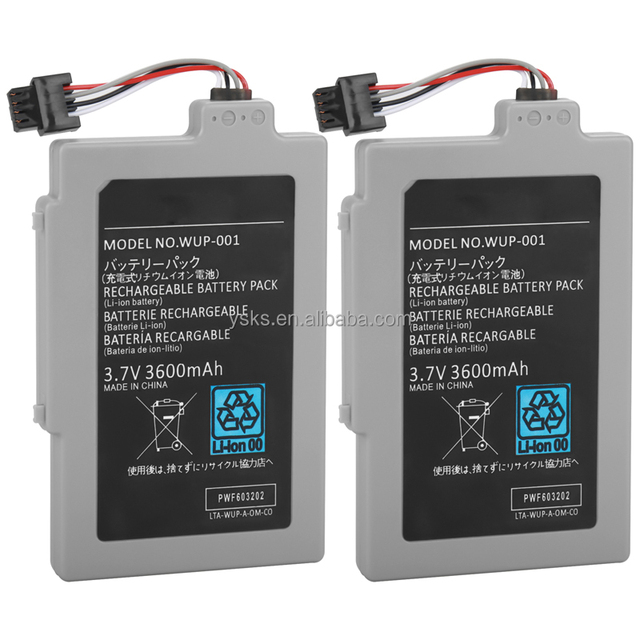 Replacement 3.7V 3600mAh WUP-001 for N WiiU GamePad Rechargeable Battery for WiiU Gaming Controller Charging Battery Pack