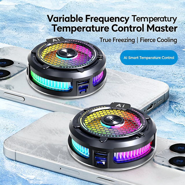Digital Display Mobile Phone Cooler Intelligent Temperature Control  Semiconductor Magnetic Phone Radiator Cooler for Gaming