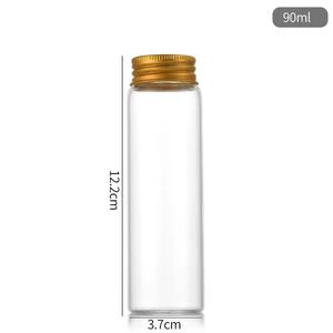 Bouteille en verre transparent pour aliments, avec couvercle en aluminium doré, bouteille scellée, capsule de bonbons, bouteille divisée - Product Image 5