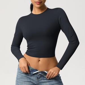 Top de Yoga de manga larga de compresión para mujer-Camiseta deportiva transpirable de secado rápido para gimnasio, correr y entrenamiento - Product Image 4