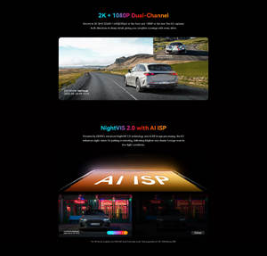 Caméra embarquée double objectif DDPAI N2 avec vision nocturne, écran tactile IPS et Wi-Fi - Product Image 3