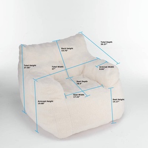 Fauteuil pouf géant en polaire Teddy pour humains et chiens, doux et moelleux, idéal comme canapé de sol ou fauteuil de relaxation pour chambre et salon - Product Image 3