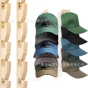 Wooden <b>Wall</b> Mounted Baseball Cap Rack 5 Layers For Bedroom <b>Storage</b> And Living Room Display - Product Image 1