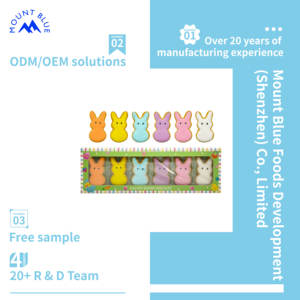 Biscuits en forme de lapin de Pâques, plusieurs teintes : orange, jaune, bleu, violet, rose, blanc, sucré, salé, emballage décoratif en boîte roulante - Product Image 4