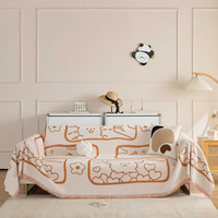 Housse de canapé en velours pour patio, ensemble complet, protection rayée en chenille, pour fauteuil élégant, style serviette, sectionnel, facile à utiliser