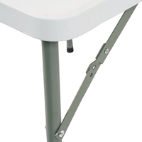 Table pliante simple en HDPE blanc moulé par soufflage pour l'extérieur, table portable carrée, table pliante carrée