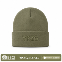 Lüks Sokak Giyim Tarzı Özel Logo 3D Nakışlı Bere Kahverengi Yıkanmış Görünümlü Örme Şapka Kışlık Sıcak Manşetli Skull Cap Toptan