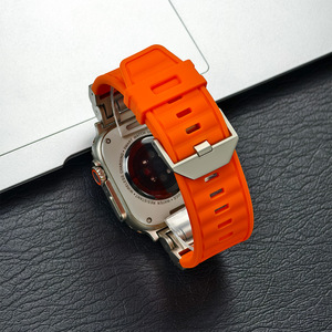 Conector de Metal Mecha, correa de repuesto de silicona suave ultra ancha, correa de reloj deportivo para <span class=keywords><strong>Apple</strong></span> <span class=keywords><strong>Watch</strong></span> Ultra <span class=keywords><strong>2</strong></span> 3 49mm/ <span class=keywords><strong>Watch</strong></span> 10 11 - Product Image 3