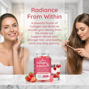 Gomitas Veganas de Colágeno AegleWell OEM ODM con Biotina, Queratina, Zinc, Vitaminas A y E, Suplemento de Belleza para el Cabello, la Piel, las Uñas y las Articulaciones - Product Image 2