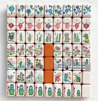 Ensemble de Mahjong américain de luxe moderne en mélamine sculptée avec un design vintage populaire pour 4 joueurs, idéal pour les jeux de casino
