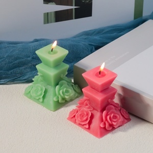 Molde de yeso Tangchu geométrico multicapa con relieve floral para velas, helados, difusores de conejo, molde de doble bola para pasteles, decoración del hogar - Product Image 4