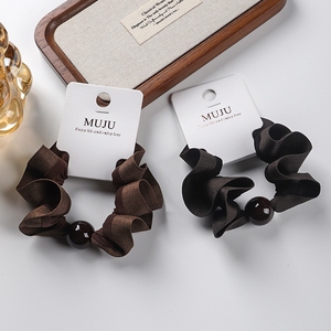 Coletero <span class=keywords><strong>El</strong></span>ástico <span class=keywords><strong>de</strong></span> Tela <span class=keywords><strong>de</strong></span> Alta Gama <span class=keywords><strong>de</strong></span> 9.5cm con Borde Ancho y Bola para Mujer - Product Image 1