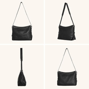 Nuevo Diseño, Bolso Bandolera Vintage con Logotipo de Marca Personalizado, Bolso de Cuero Unisex de Gran Capacidad, Color Negro, Cuero Vacuno de Primera Calidad, Cadenas, Invierno - Product Image 3