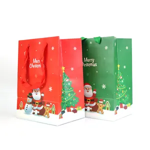 Groothandel Aangepaste Kerst Papieren Zakken Met Transparante Ramen Handtas Is Geschikt Voor Verschillende Producten