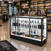 Vitrine en verre verrouillable haut de gamme, armoire en verre commerciale avec étagères en verre réglables pour accessoires de boutique de tabac