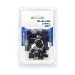 Terminale preisolato MDD2-250 nero, 20 unità per blister, ideale per connessioni elettriche sicure ed efficienti. - Product Image 1