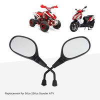 GOOFIT Rétroviseur de remplacement en plastique noir de 10 mm pour moto, VTT, scooter, moto tout-terrain, cyclomoteur