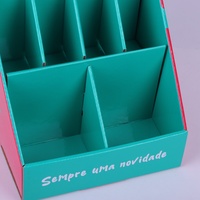 Boîte de présentation de comptoir en carton ondulé personnalisée avec séparateurs, présentoir pour produits en papier pour papeterie, vente au détail et en gros