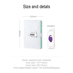 Tạp Chí Da Chất Lượng Cao Với Khóa Bán Hàng Nóng PU Mật Khẩu Kỹ Thuật Số Máy Tính Xách Tay Khóa Nhật Ký - Product Image 5