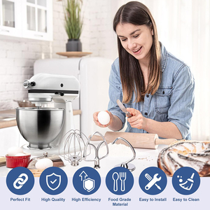 Kit de Accesorios de Acero Inoxidable de 3 Piezas para Batidoras <span class=keywords><strong>KitchenAid</strong></span> de Cabezal Inclinable de 4.5-5QT, Incluye Batidor de Varillas, Batidor Plano y Gancho Amasador, Apto para Lavavajillas - Product Image 6