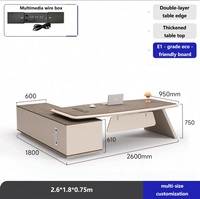 Ensemble table et chaise de bureau exécutif de luxe à panneau de bois à bas prix bureau de patron pour bureau de travail