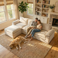 Modernes Weißes L-förmiges Modulares Verstellbares Polstersofa-Set Komfortable Wohnzimmermöbel für Hotel- und Villennutzung