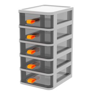 Desktop Drawer Organizer With Transparent Compartments For Office Stationery Storage 4 Tier Stackable Plastic Cabinet - Product Image 5