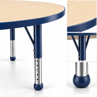 Bureau d'étude moderne demi-lune en bois pour étudiants, réglable en hauteur, empilable, pour salle à manger, chambre, école, activités