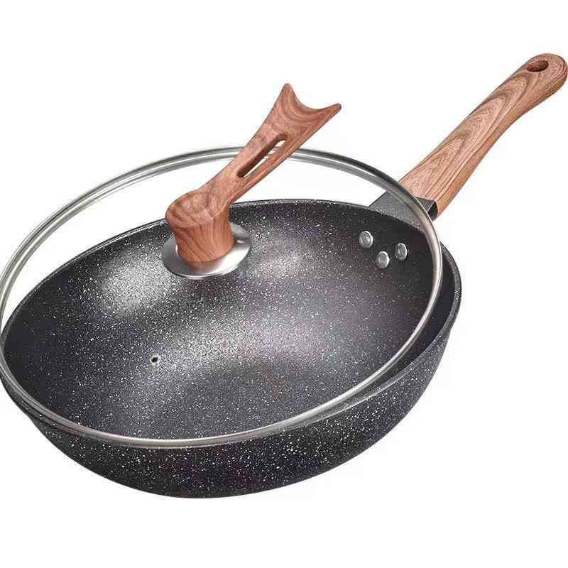 Семья прочный Skillet Maifan камень с мягким задником на гибкой кастрюля из медицинского камня кухня антипригарная сковорода с антипригарным окрытием