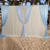 Fête scène mariage toile de fond décoration 3*4m glace soie rideau mariage toile de fond rideaux