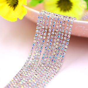 Chaîne de strass en forme de D, pierres en strass, garniture en verre, cristal AB, chaîne à clips pour la fabrication de bijoux, couture sur pierre à griffes - Product Image 3