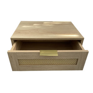 Étagère <span class=keywords><strong>murale</strong></span> en rotin <span class=keywords><strong>avec</strong></span> <span class=keywords><strong>tiroir</strong></span> <span class=keywords><strong>Table</strong></span> <span class=keywords><strong>de</strong></span> chevet flottante <span class=keywords><strong>Table</strong></span> <span class=keywords><strong>de</strong></span> <span class=keywords><strong>nuit</strong></span> flottante pour chambre à coucher, <span class=keywords><strong>tiroir</strong></span> en bois naturel - Product Image 3