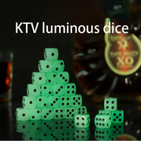 Dés à six faces en acrylique personnalisés, en gros, polyédriques, 14 mm, coins arrondis, points lumineux noirs, pour les jeux de divertissement en bar et KTV