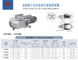 Bomba de vacío de paletas rotativas en seco sin aceite Golden Bridge de 5.5kw, 250m³/h, 200mbar, con marco para máquina CNC de router de madera - Product Image 3