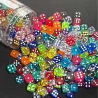 Ensemble de dés en acrylique transparent de 14 mm, colorés et à bords arrondis, pour jeux de société, RPG, sports et enseignement