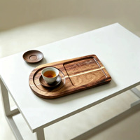 Plateau en bois d'acacia minimaliste moderne, plateau en bois massif pour enfants, plateau à café/en-cas, forme irrégulière