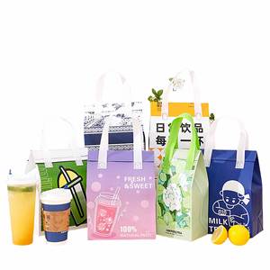 Bolsa Térmica Personalizada de PP Reciclable No Tejido con Asa de Mano, Bolsa Aislante Portátil para Entrega de Pasteles y Café - Product Image 3