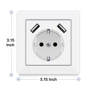 USB 소켓 (최대. 5 V 3.4 A) 묻힌 체계 55 순수한 백색 광택 있는 벽 소켓 소켓 단지 31 mm 깊은 곳에서