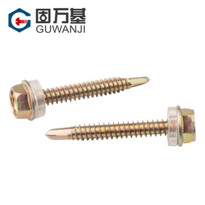 Vis autoperceuses hexagonales Guwanji M4.8 M5.5, acier au carbone zingué couleur, grade A, niveau 8.8, pour l'industrie de la construction - Product Image 2